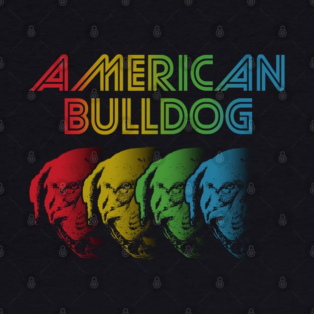 Cool Retro Groovy American Bulldog by Madfido